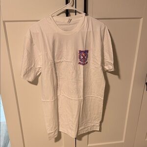 DIXXON White Short Sleeve Tee with Blue and Red Logo